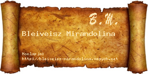 Bleiveisz Mirandolina névjegykártya